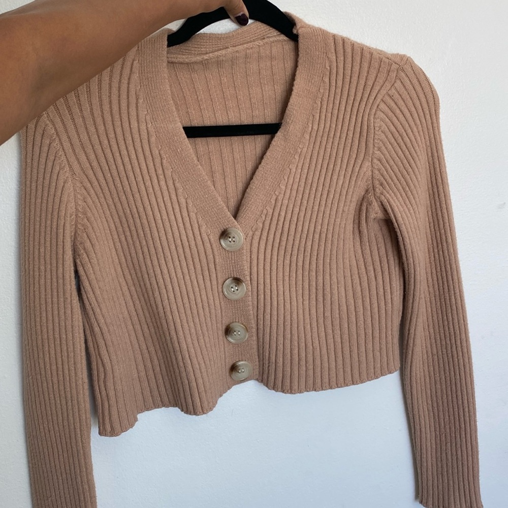 Cropped blush cardigan